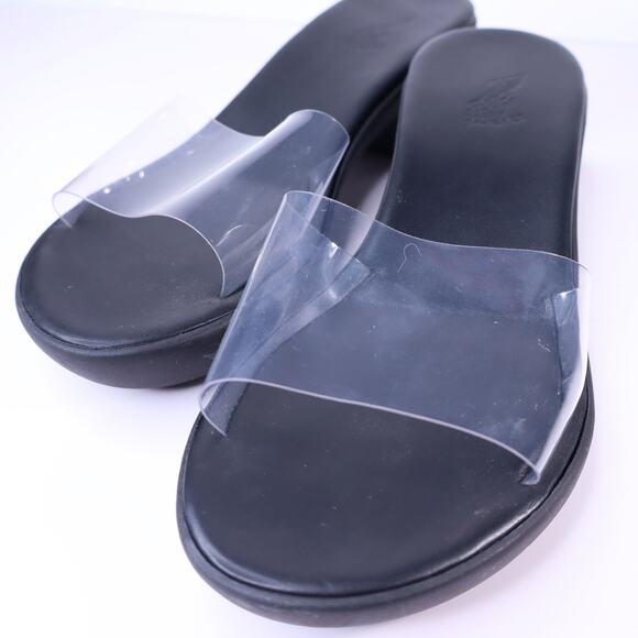 ANCIENT GREEK SANDALS Wide Clear Strap Platform Heeled Sandal Black Women's 40 - Picture 2 of 7